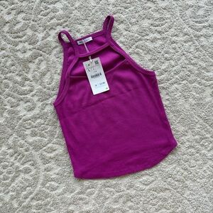 Zara Magenta Ribbed Tank Top - Women's